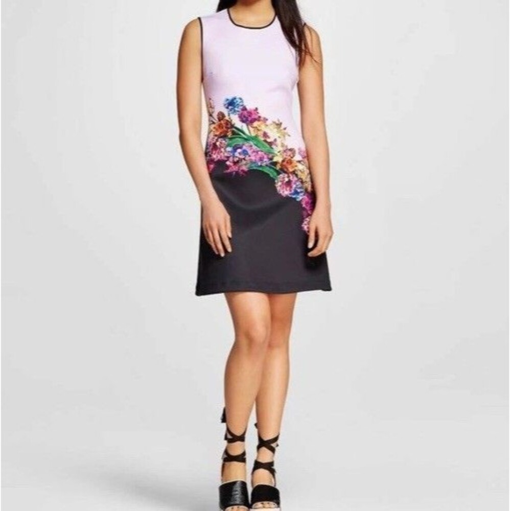 DREAM DAILY BY CLOVER CANYON floral pink purple bodycon dress size S